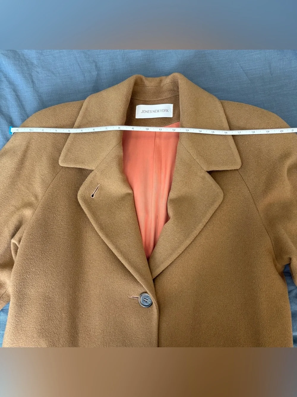 Vintage 90’s Jones New York Camel Brown 100% Wool Coat, L 🤎
